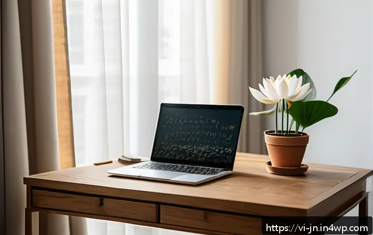 최고의 성과를 위한 집중력 훈련 - A cozy and well-organized home workspace set in a quiet corner of a Vietnamese apartment, featuring ...