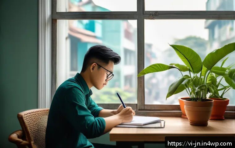 심리학적 접근으로 성과를 향상시키는 방법 - A modern Vietnamese home office scene in the morning with a young professional organizing a tidy woo...