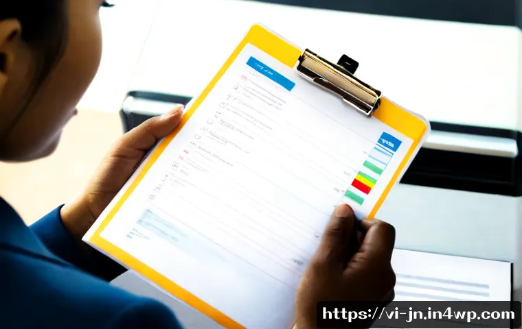 Home 17 최적 성과를 위한 실수 관리 방법 - Photorealistic Vietnamese office professional calmly reviewing a project checklist beside a laptop a...